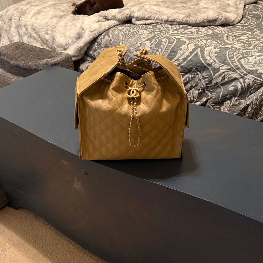 Gently worn Chanel dark beige medium 25. Fall 2025 color